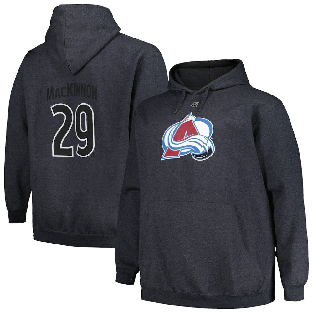Nathan MacKinnon Colorado Avalanche Profile Big & Tall Name & Number Pullover Hoodie - Charcoal - NHL 200464397