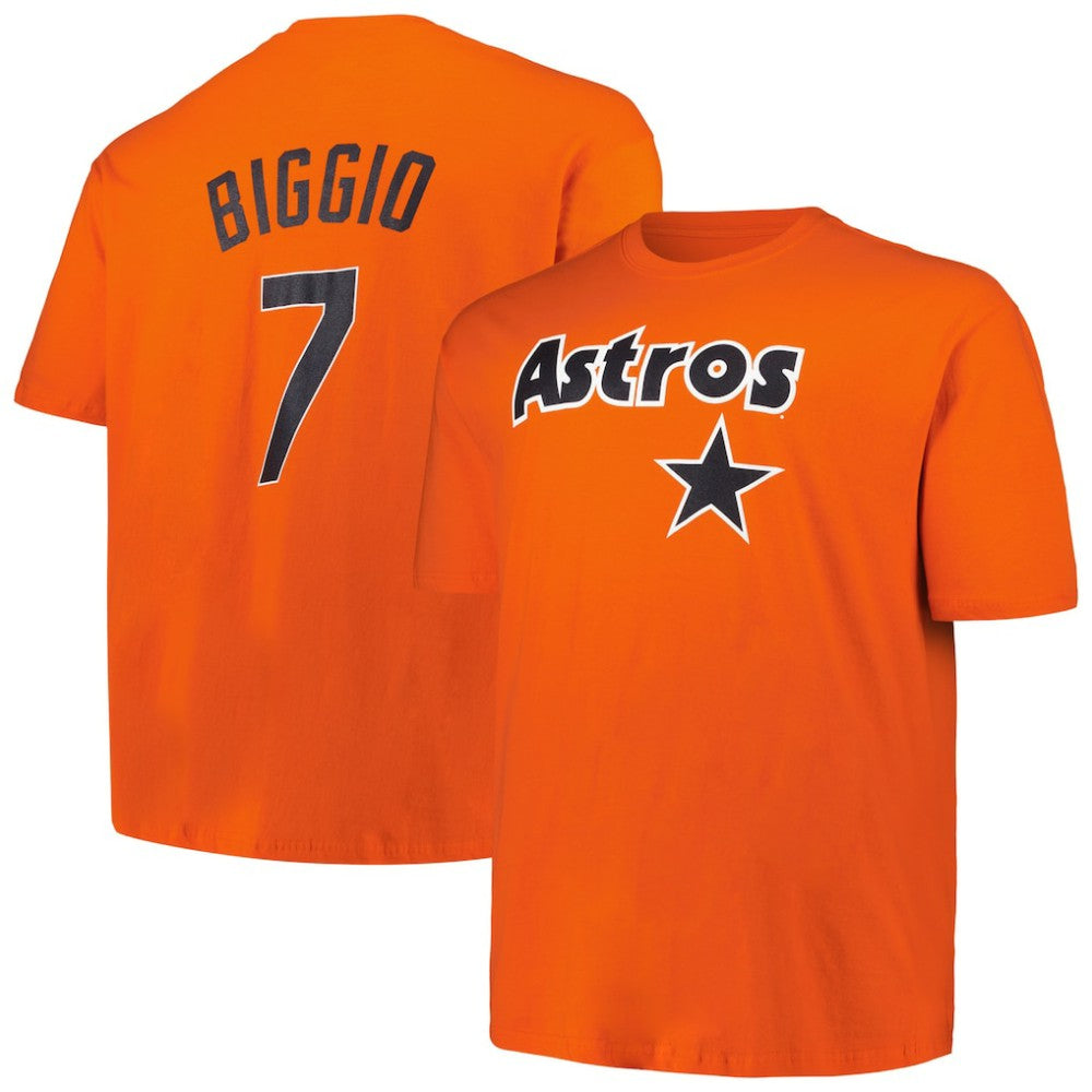 Craig Biggio Houston Astros Profile Big & Tall Cooperstown Collection Player Name & Number T-Shirt - Orange - MLB Lifestyle