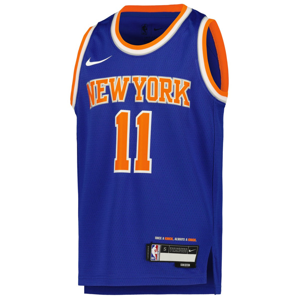 Jalen Brunson New York Knicks Youth Swingman Jersey Icon Edition Blue | Nike for sale