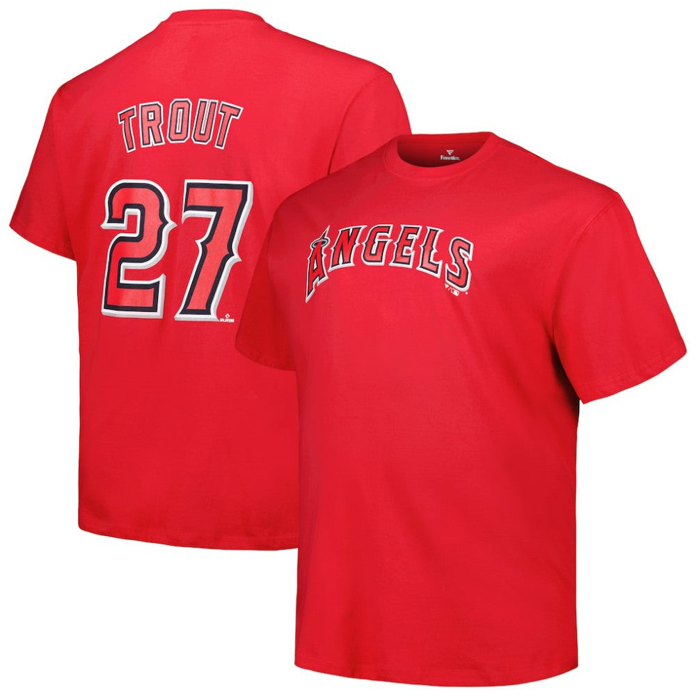 Mike Trout Los Angeles Angels Fanatics Big & Tall Name & Number T-Shirt - Red - Fanatics Discount