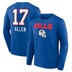 Josh Allen Buffalo Bills Team Wordmark Long Sleeve T-Shirt Royal