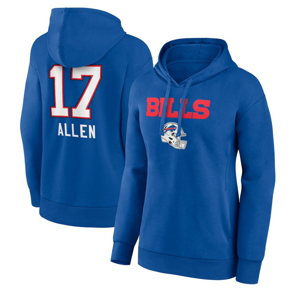 Josh Allen Buffalo Bills Women's Team Wordmark Pullover Hoodie Royal