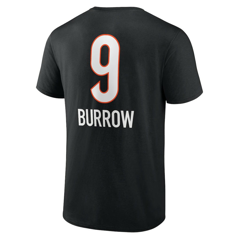 Joe Burrow Cincinnati Bengals Team Wordmark Name & Number T-Shirt Black
