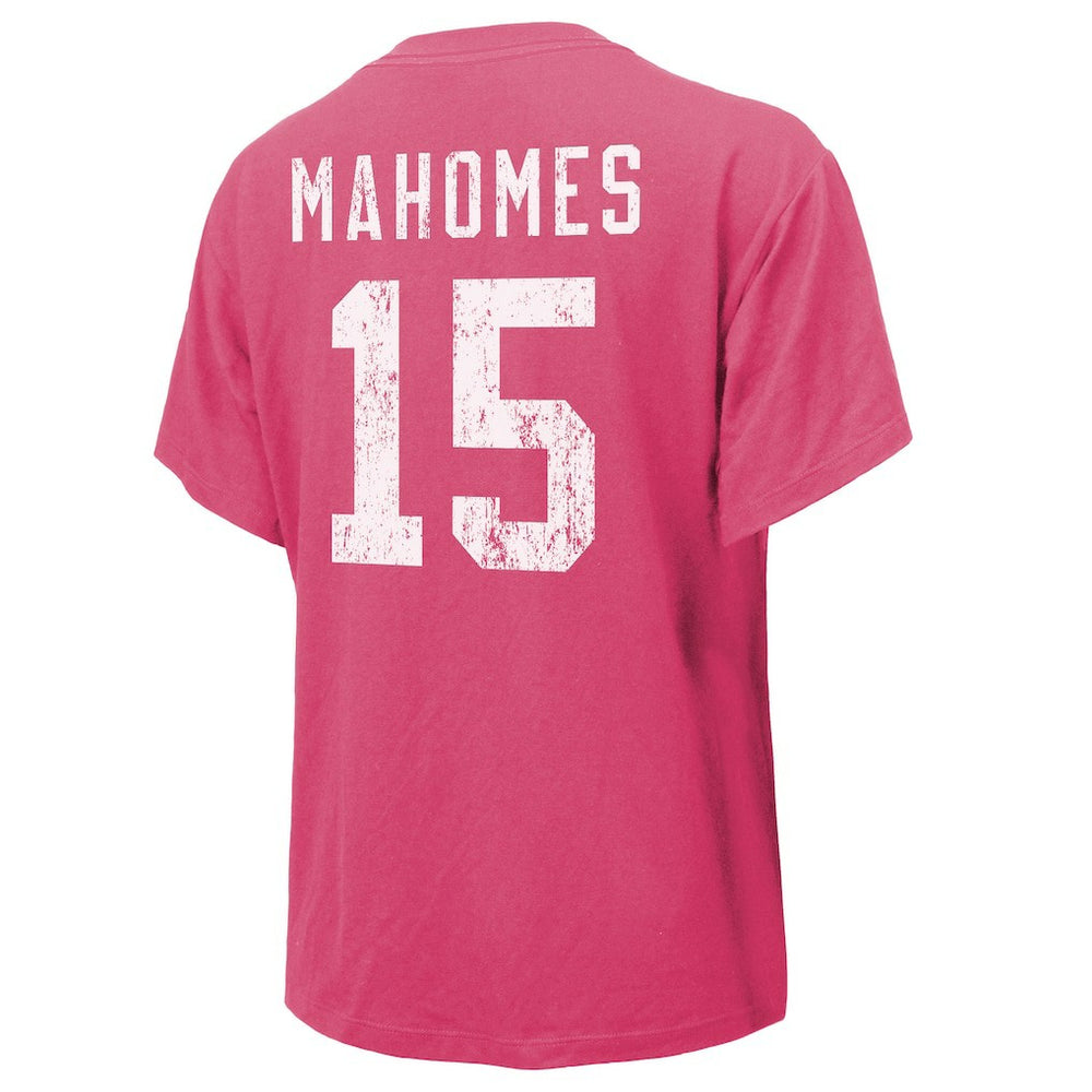 Patrick Mahomes Kansas City Chiefs Majestic Threads Women's Name & Number T-Shirt Pink