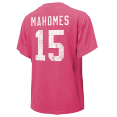 Patrick Mahomes Kansas City Chiefs Majestic Threads Women's Name & Number T-Shirt Pink
