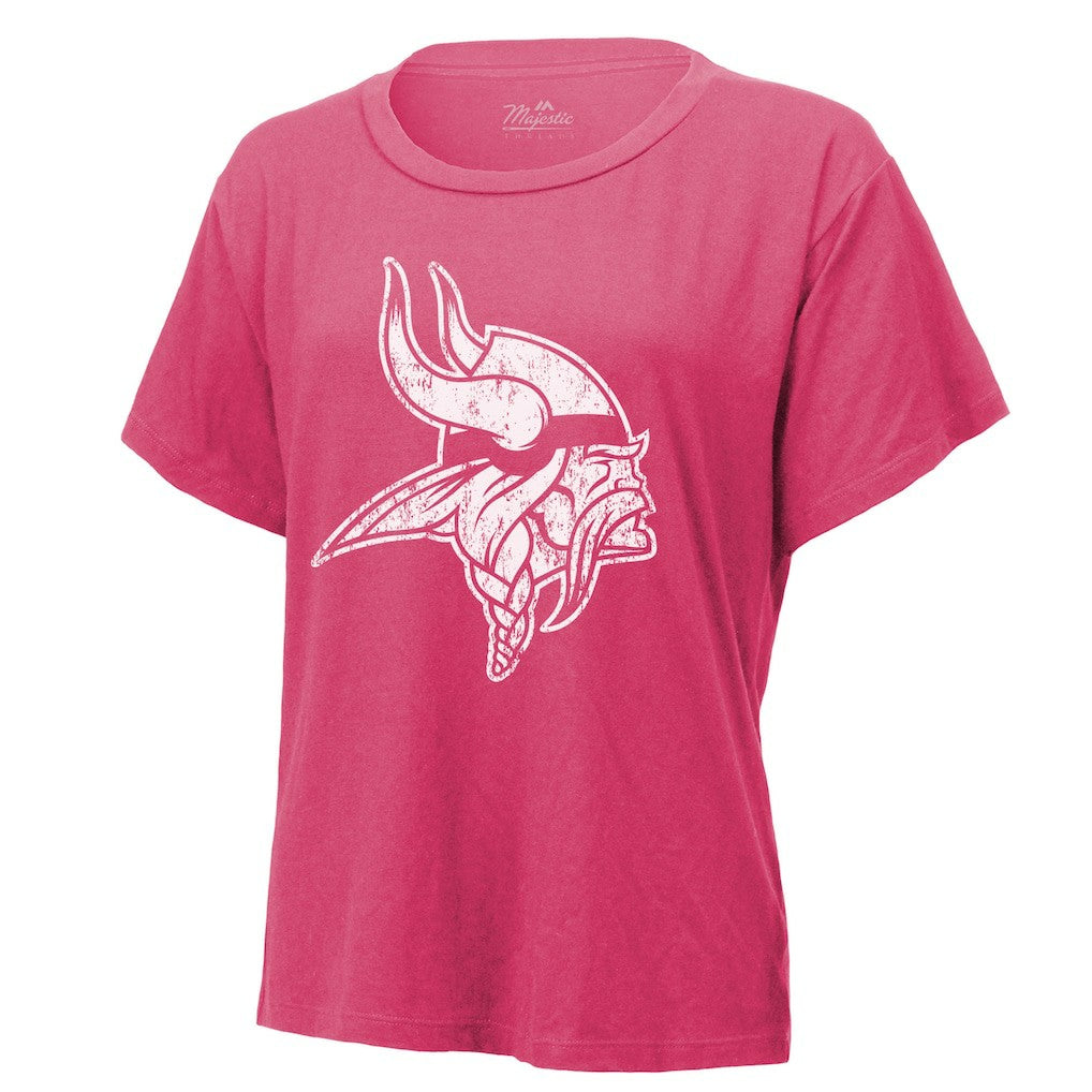 Justin Jefferson Minnesota Vikings Majestic Threads Women's Name & Number T-Shirt Pink