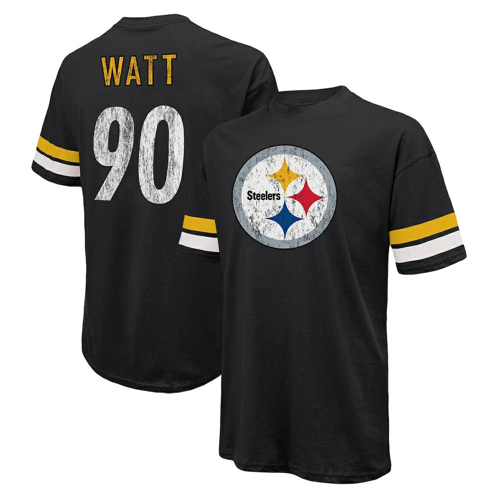 T.J. Watt Pittsburgh Steelers Majestic Threads Name & Number Oversize Fit T-Shirt Black