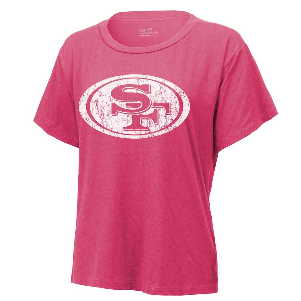 Christian McCaffrey San Francisco 49ers Majestic Threads Women's Name & Number T-Shirt Pink