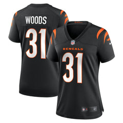 Nike Ickey Woods Cincinnati Bengals Women's Retired Player Game Jersey Black