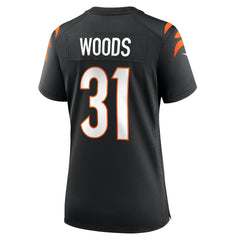 Nike Ickey Woods Cincinnati Bengals Women's Retired Player Game Jersey Black