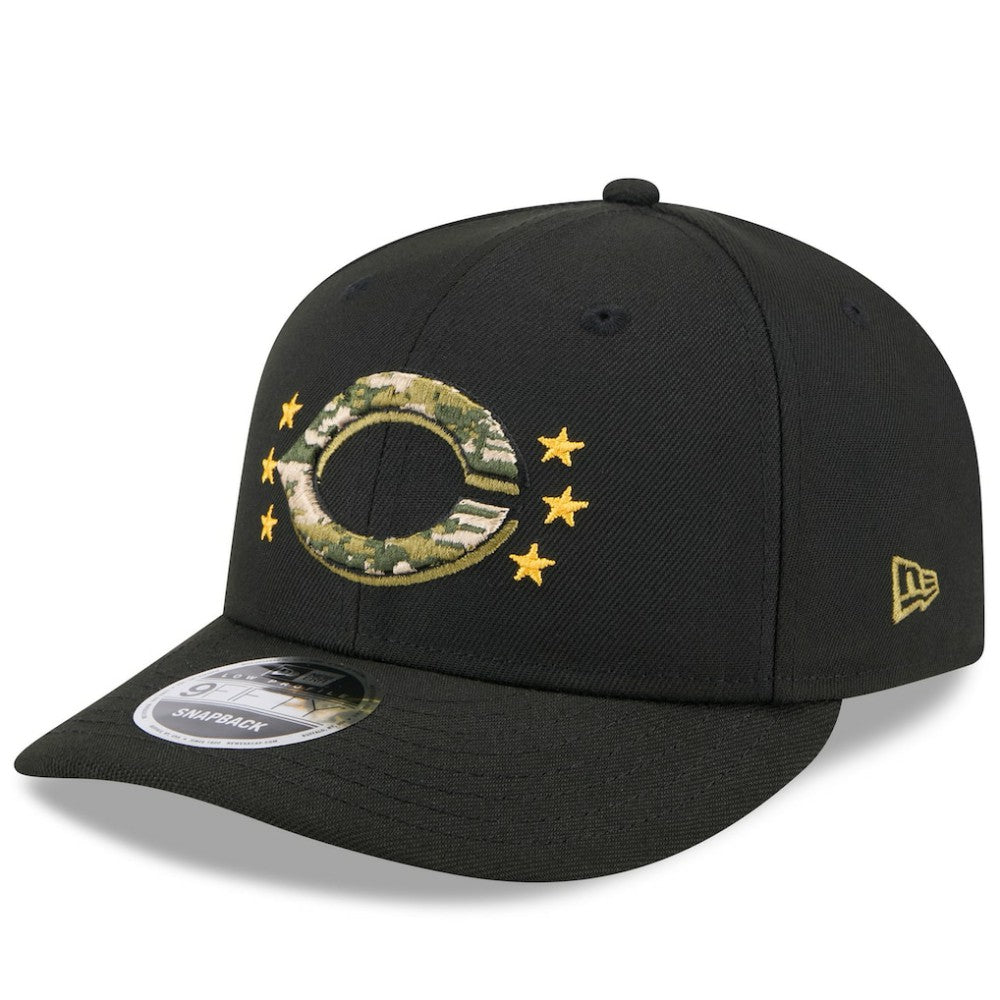Cincinnati Reds New Era 2024 Armed Forces Day Low Profile 9FIFTY Snapback Hat - Black - New Era on Sale