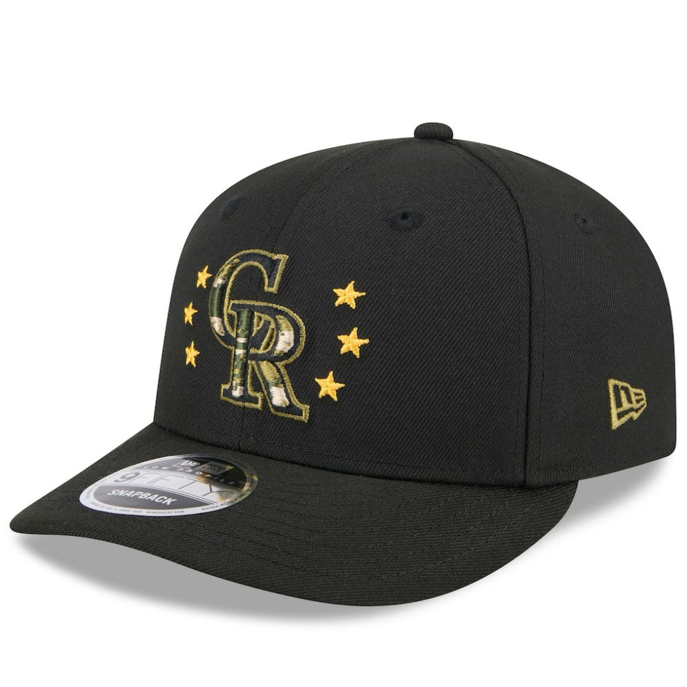Colorado Rockies New Era 2024 Armed Forces Day Low Profile 9FIFTY Snapback Hat - Black - New Era on Sale