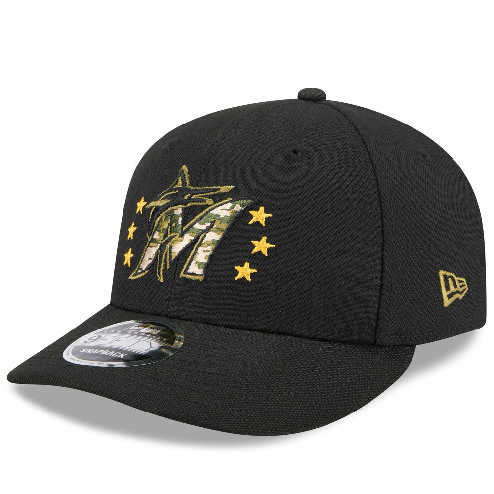 Miami Marlins New Era 2024 Armed Forces Day Low Profile 9FIFTY Snapback Hat - Black - New Era Lifestyle