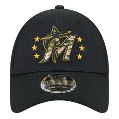 Miami Marlins New Era 2024 Armed Forces Day 9FORTY Adjustable Hat - Black - New Era Discount