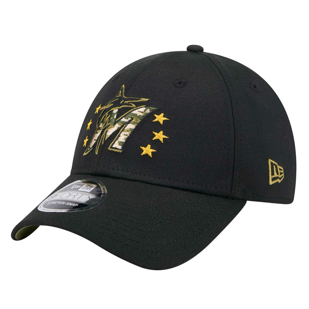 Miami Marlins New Era 2024 Armed Forces Day 9FORTY Adjustable Hat - Black - New Era Discount