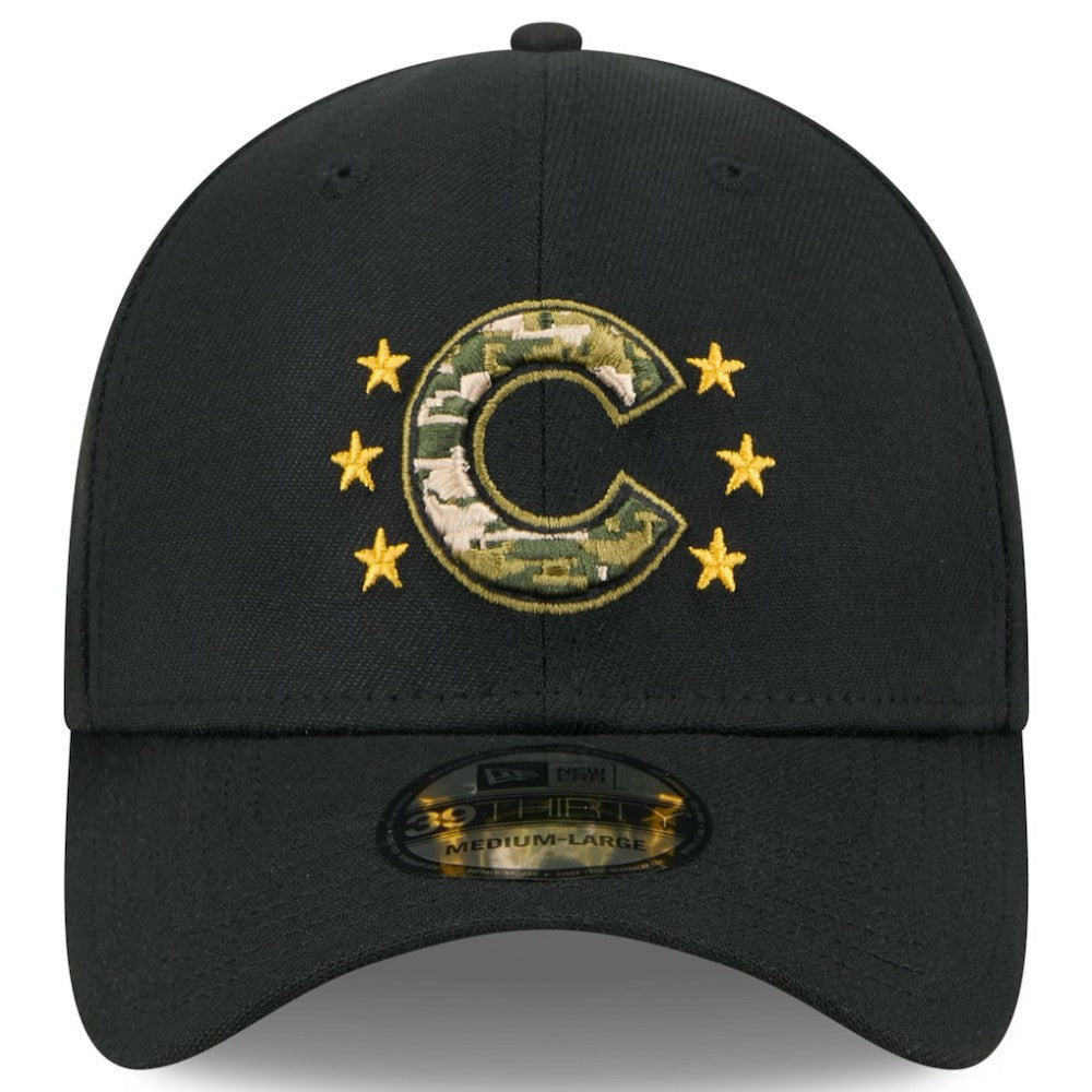 Chicago Cubs New Era 2024 Armed Forces Day 39THIRTY Flex Hat - Black - New Era Lifestyle