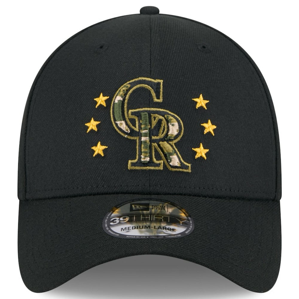 Colorado Rockies New Era 2024 Armed Forces Day 39THIRTY Flex Hat - Black - New Era Online