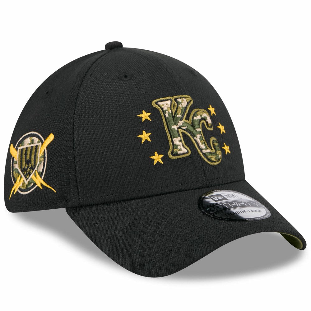 Kansas City Royals New Era 2024 Armed Forces Day 39THIRTY Flex Hat - Black - New Era Discount