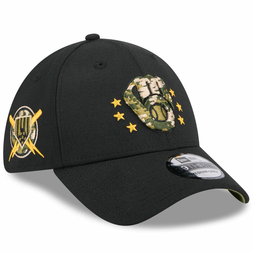 Milwaukee Brewers New Era 2024 Armed Forces Day 39THIRTY Flex Hat - Black - New Era Lifestyle