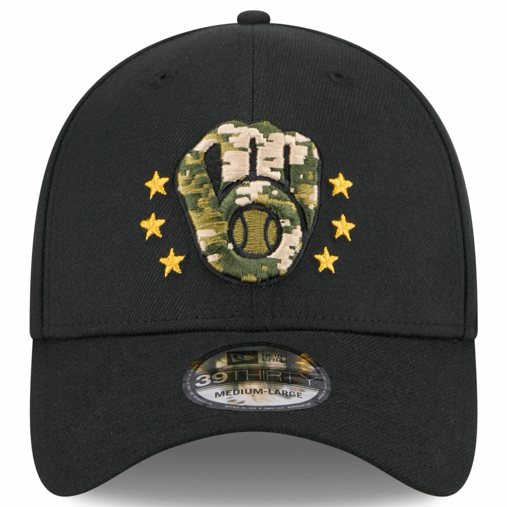 Milwaukee Brewers New Era 2024 Armed Forces Day 39THIRTY Flex Hat - Black - New Era Lifestyle