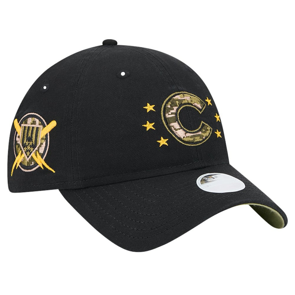 Chicago Cubs New Era Women's 2024 Armed Forces Day 9TWENTY Adjustable Hat - Black - New Era Online