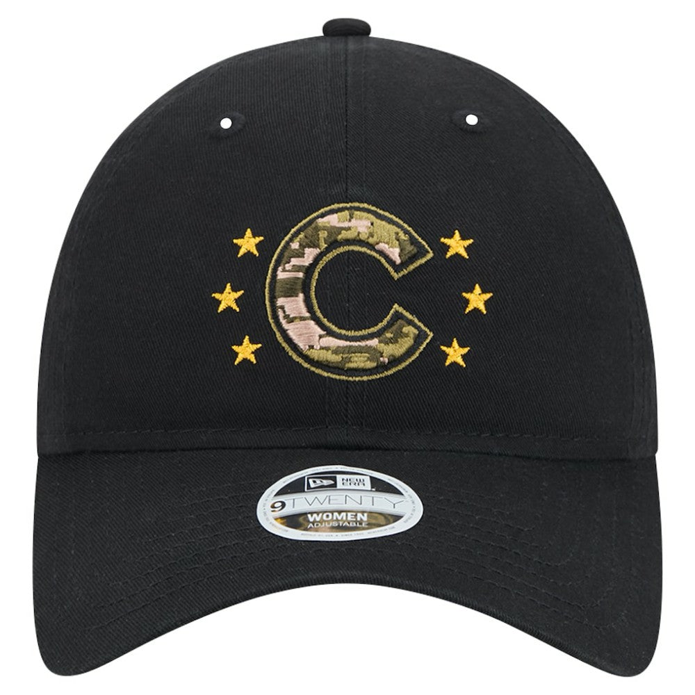 Chicago Cubs New Era Women's 2024 Armed Forces Day 9TWENTY Adjustable Hat - Black - New Era Online