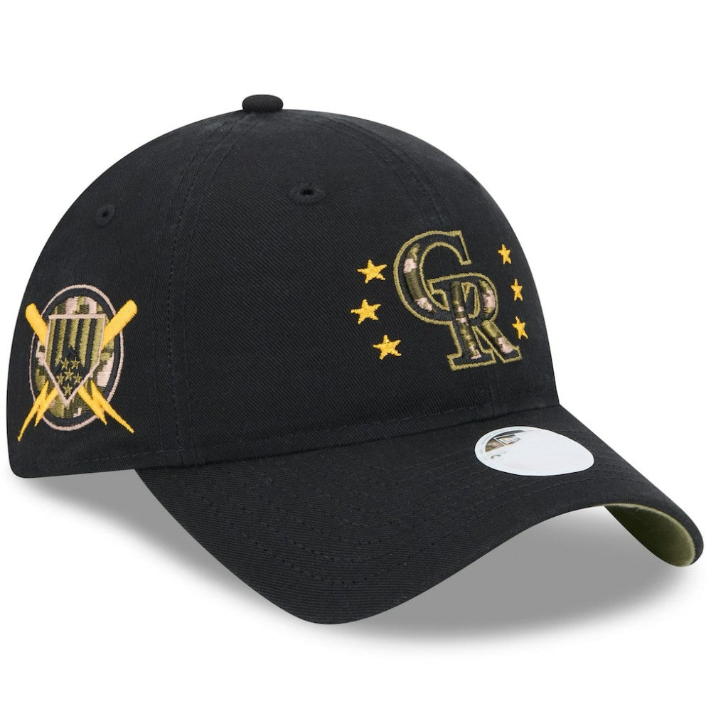 Colorado Rockies New Era Women's 2024 Armed Forces Day 9TWENTY Adjustable Hat - Black - New Era Lifestyle
