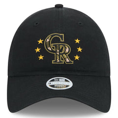 Colorado Rockies New Era Women's 2024 Armed Forces Day 9TWENTY Adjustable Hat - Black - New Era Lifestyle