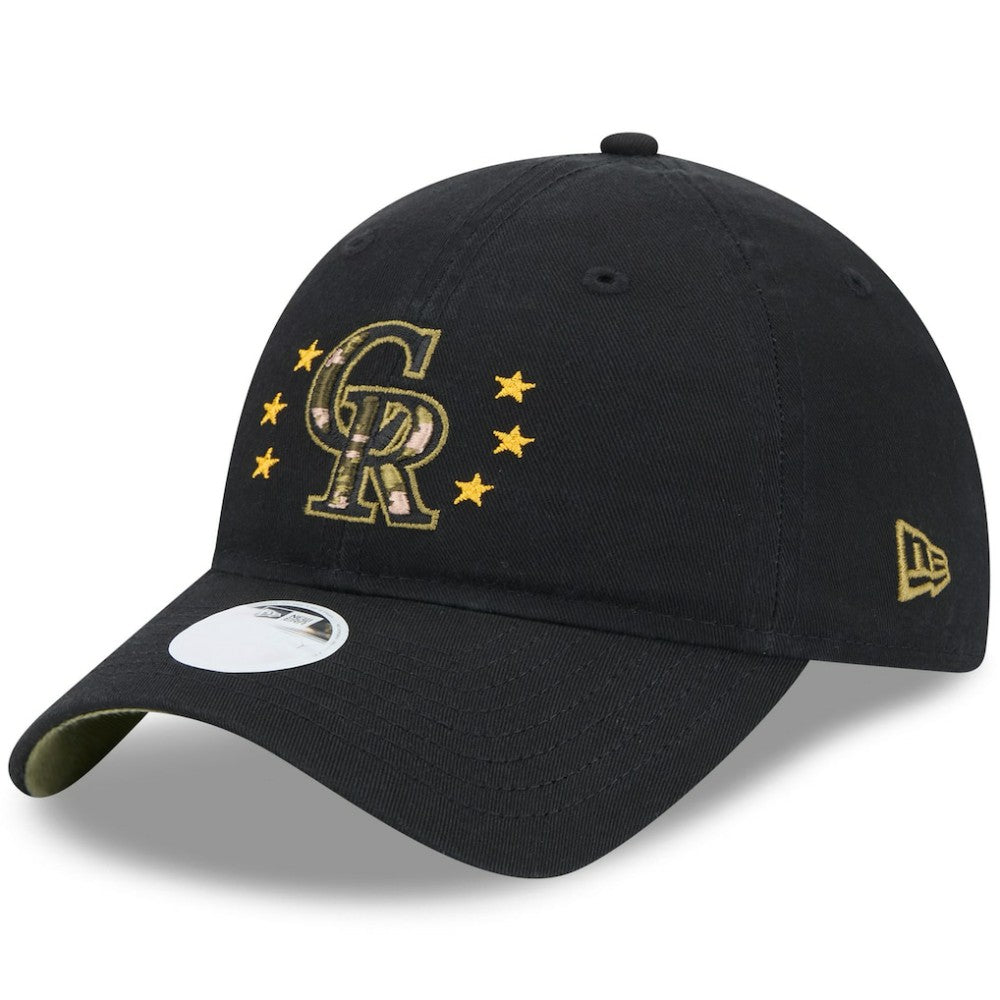 Colorado Rockies New Era Women's 2024 Armed Forces Day 9TWENTY Adjustable Hat - Black - New Era Lifestyle