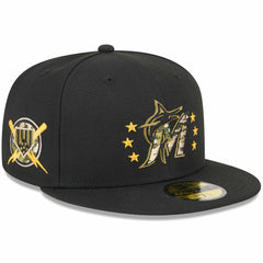 Miami Marlins New Era 2024 Armed Forces Day On-Field 59FIFTY Fitted Hat - Black - New Era Sale