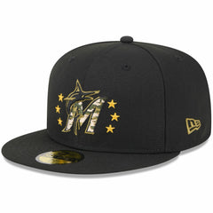 Miami Marlins New Era 2024 Armed Forces Day On-Field 59FIFTY Fitted Hat - Black - New Era Sale