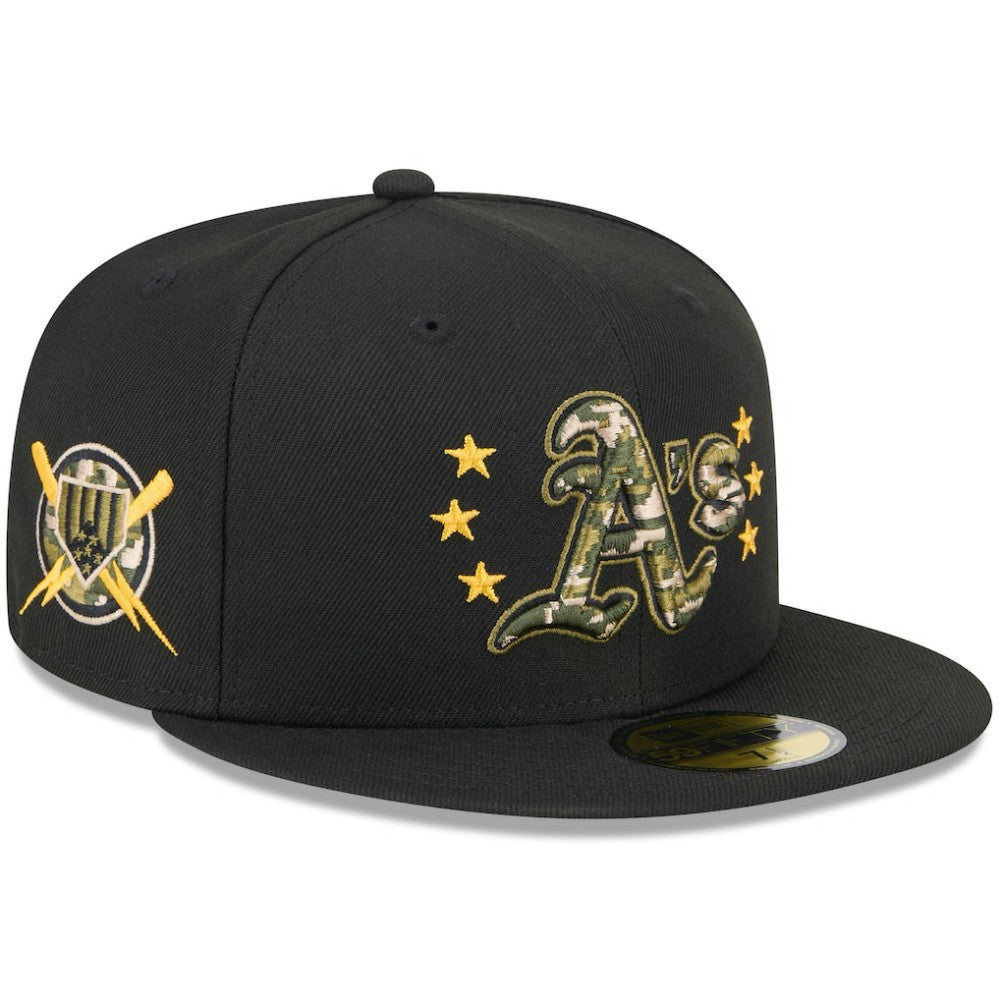 Athletics New Era 2024 Armed Forces Day On-Field 59FIFTY Fitted Hat - Black - New Era Sale