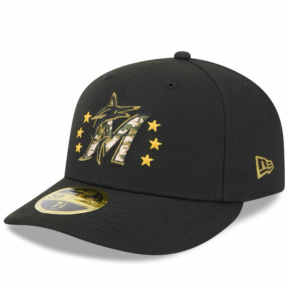 Miami Marlins New Era 2024 Armed Forces Day Low Profile 59FIFTY Fitted Hat - Black - New Era Lifestyle