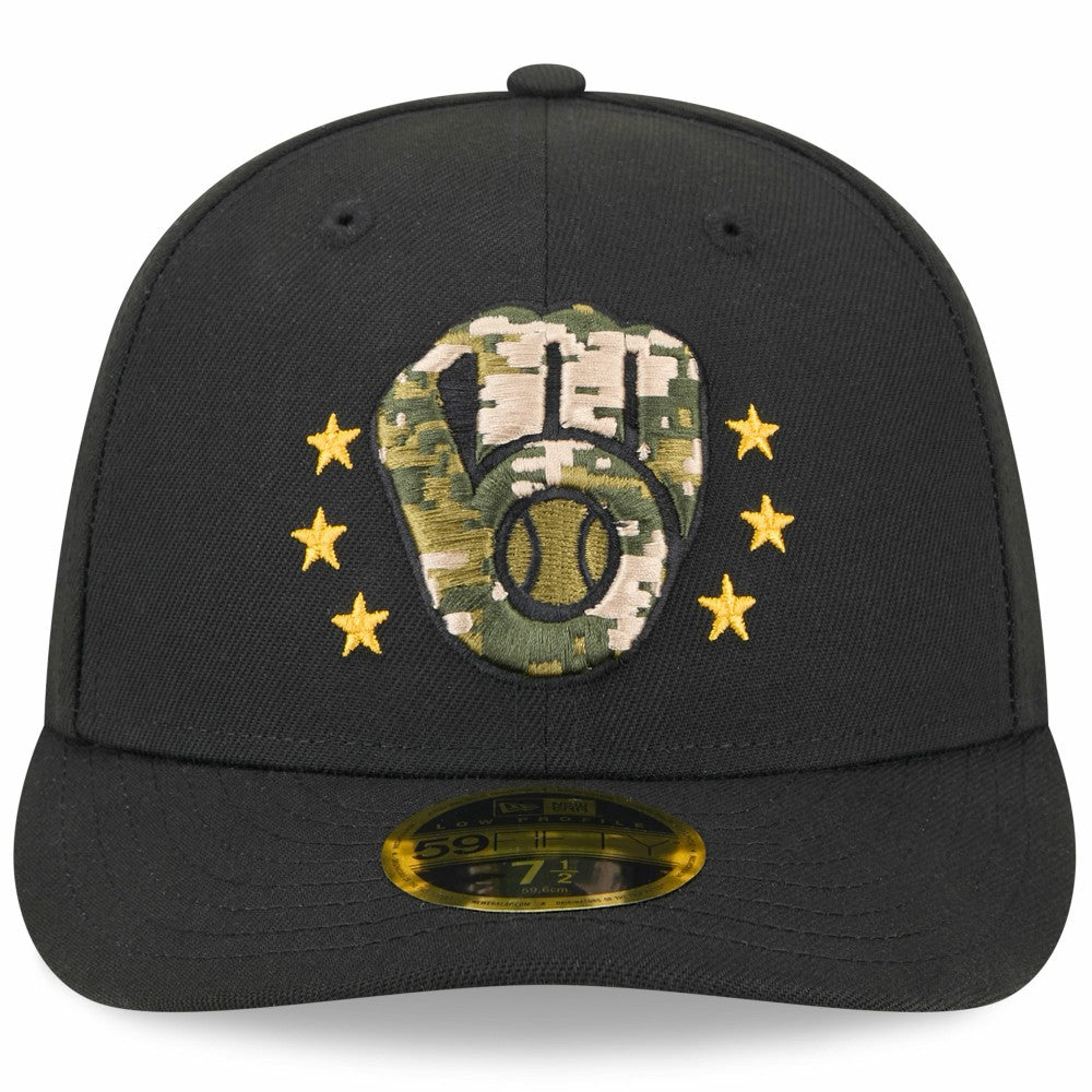 Milwaukee Brewers New Era 2024 Armed Forces Day Low Profile 59FIFTY Fitted Hat - Black - New Era Sale