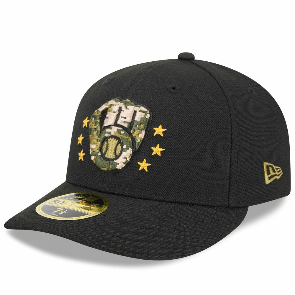 Milwaukee Brewers New Era 2024 Armed Forces Day Low Profile 59FIFTY Fitted Hat - Black - New Era Sale