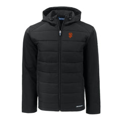 San Francisco Giants Cutter & Buck Big & Tall Evoke Hybrid Eco Softshell Recycled Full-Zip Hoodie - Black - MLB Online