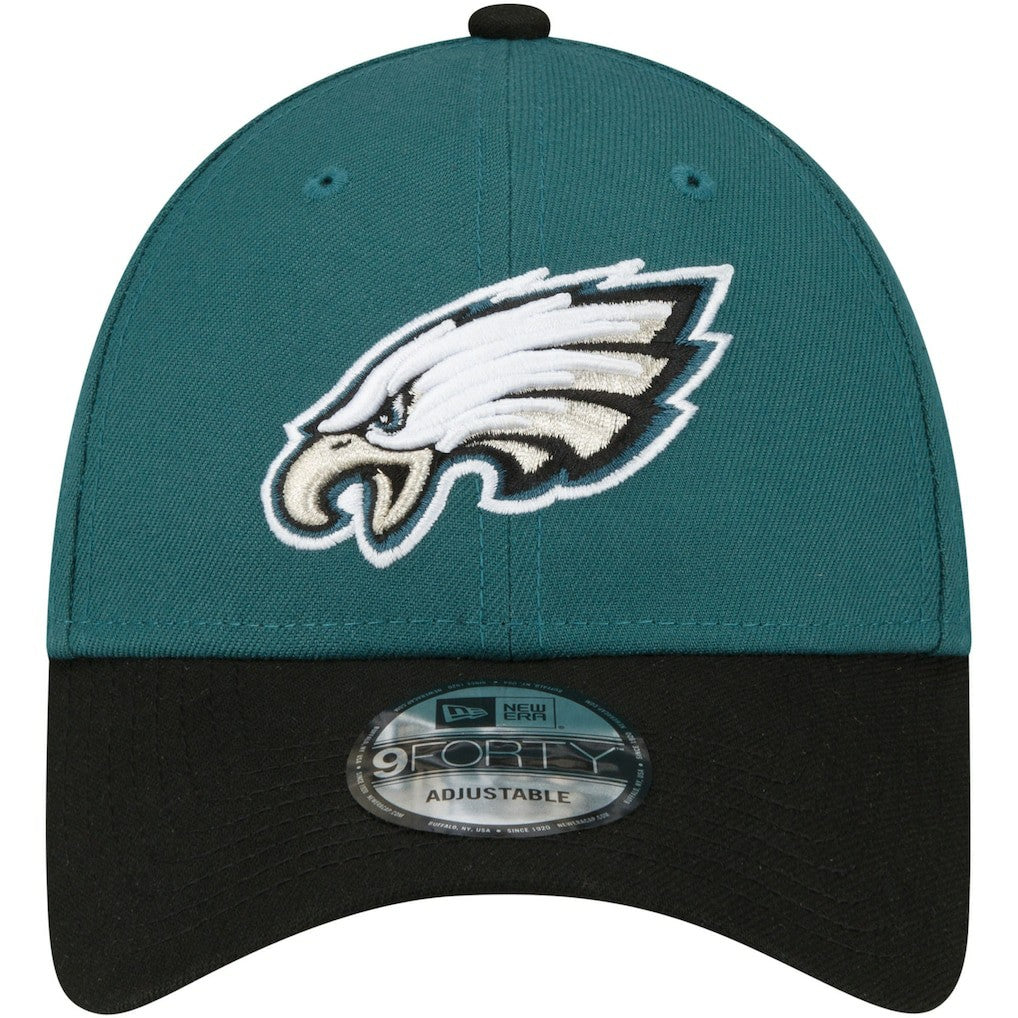 Philadelphia Eagles New Era The League Two-Tone 9FORTY Adjustable Hat Midnight Green/Black