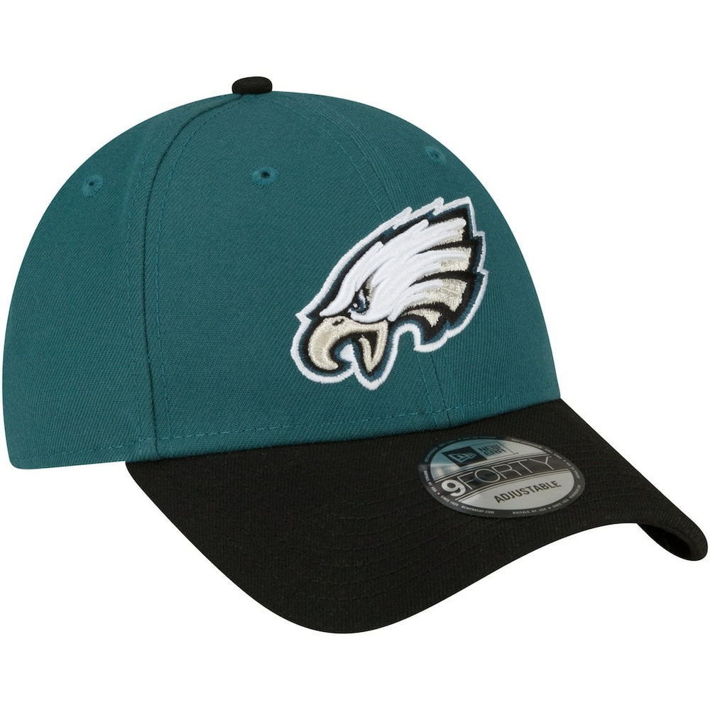 Philadelphia Eagles New Era The League Two-Tone 9FORTY Adjustable Hat Midnight Green/Black