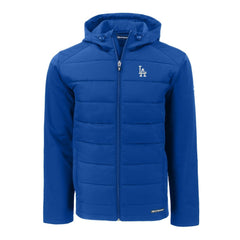 Los Angeles Dodgers Cutter & Buck Evoke Hybrid Eco Softshell Recycled Full-Zip Hoodie - Royal - MLB Discount