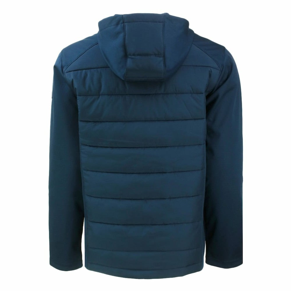 Seattle Mariners Cutter & Buck Evoke Hybrid Eco Softshell Recycled Full-Zip Hoodie - Navy - MLB Sale