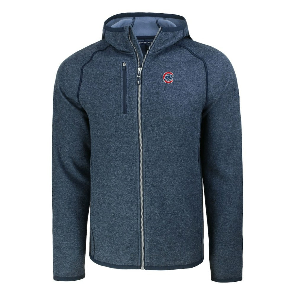 Chicago Cubs Cutter & Buck Mainsail Full-Zip Hooded Jacket - Heather Navy - MLB Discount