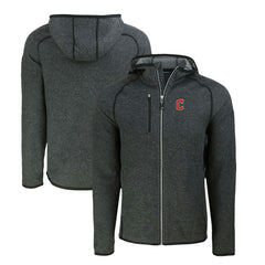 Cleveland Guardians Cutter & Buck Mainsail Full-Zip Hooded Jacket - Heather Charcoal - MLB on Sale