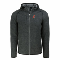 Cleveland Guardians Cutter & Buck Mainsail Full-Zip Hooded Jacket - Heather Charcoal - MLB on Sale