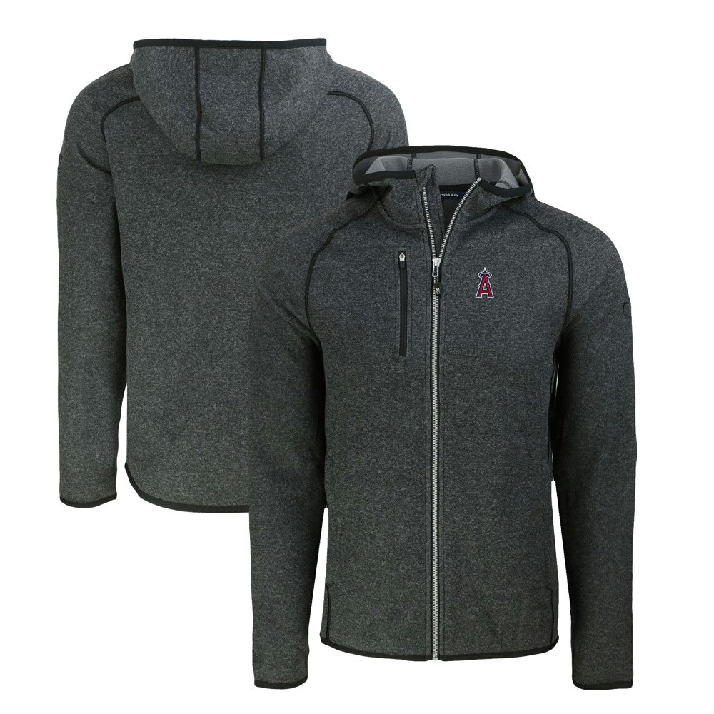 Los Angeles Angels Cutter & Buck Mainsail Full-Zip Hooded Jacket - Heather Charcoal - MLB Online