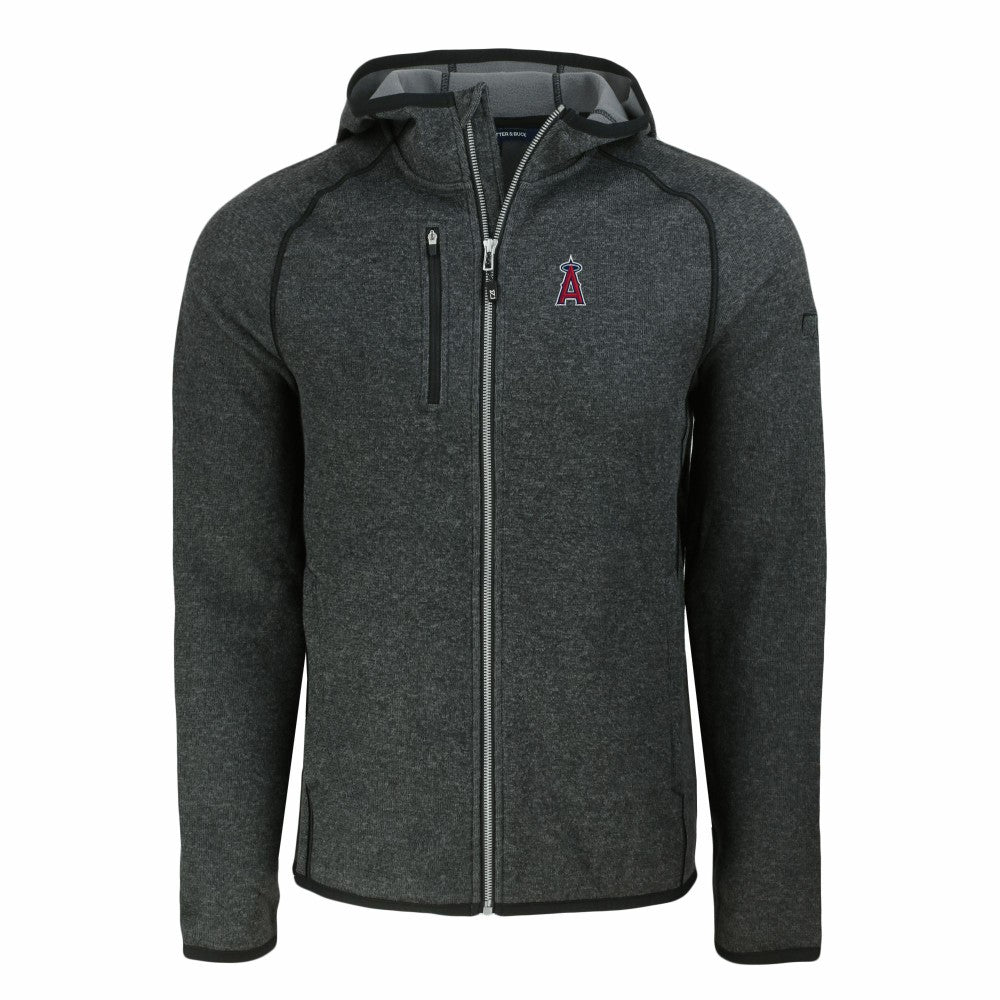 Los Angeles Angels Cutter & Buck Mainsail Full-Zip Hooded Jacket - Heather Charcoal - MLB Online