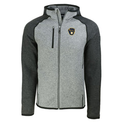 Milwaukee Brewers Cutter & Buck Mainsail Full-Zip Hooded Jacket - Heather Charcoal/Heather Gray - MLB Sale