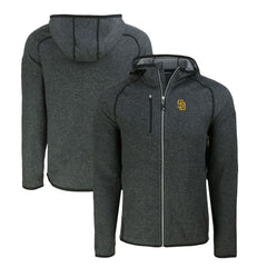 San Diego Padres Cutter & Buck Mainsail Full-Zip Hooded Jacket - Heather Charcoal - MLB Sale