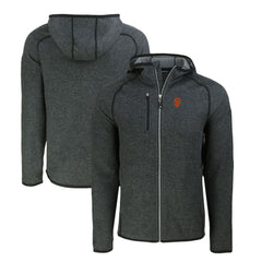 San Francisco Giants Cutter & Buck Mainsail Full-Zip Hooded Jacket - Heather Charcoal - MLB Lifestyle
