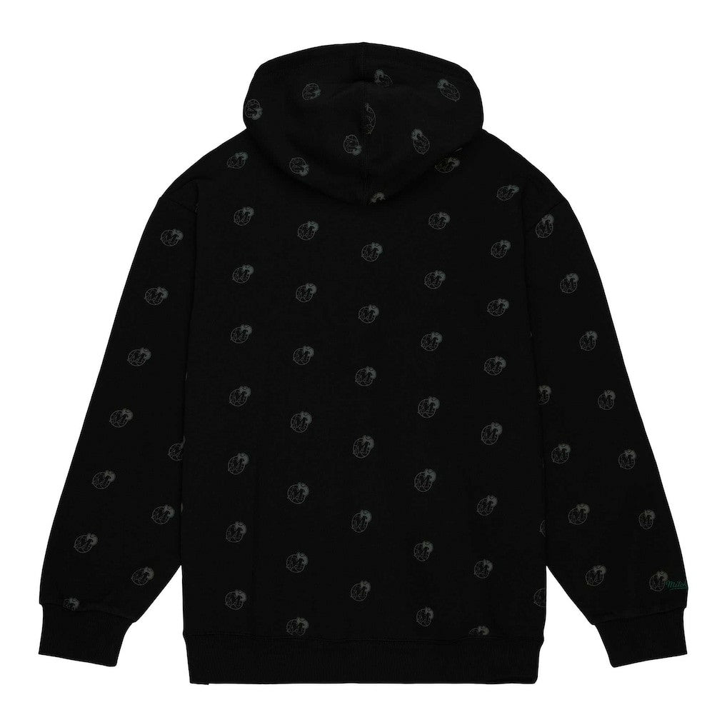 Dallas Mavericks Hardwood Classics Allover Print Pullover Hoodie for sale Black | Mitchell & Ness online