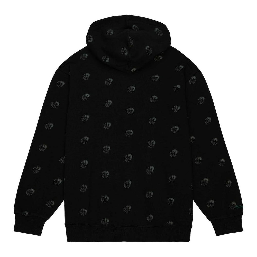 Dallas Mavericks Hardwood Classics Allover Print Pullover Hoodie for sale Black | Mitchell & Ness online